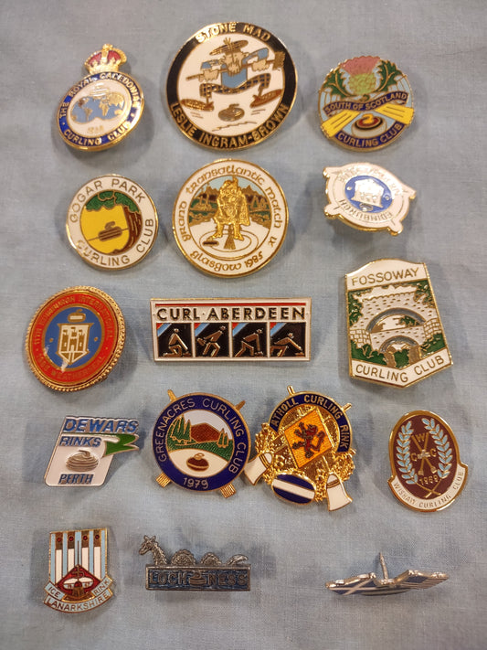 Scottish Curling Club Pin Set (16 pins) box 14