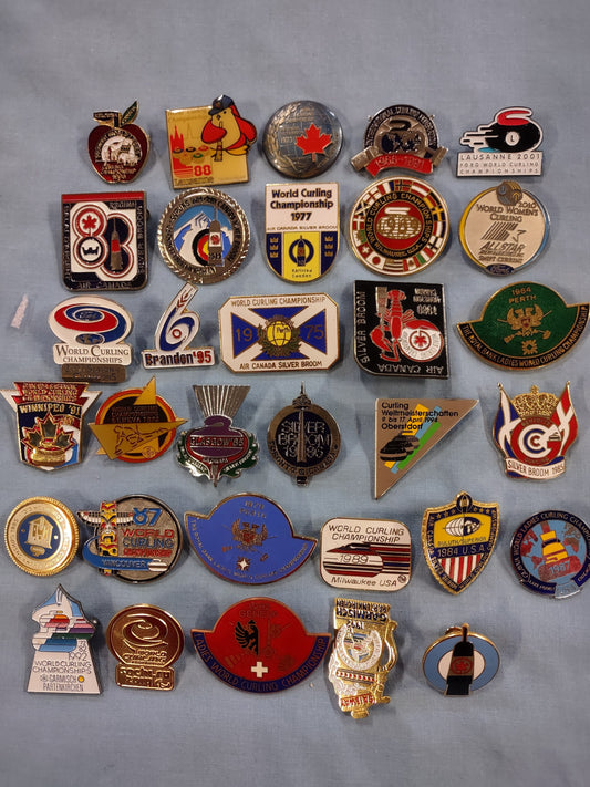 Rare World Curling Championships Pin Set (32 pins) box 11